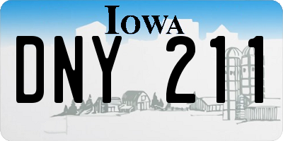 IA license plate DNY211