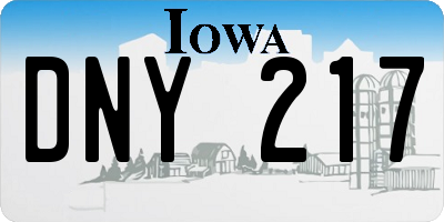 IA license plate DNY217