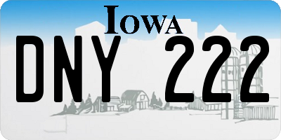 IA license plate DNY222