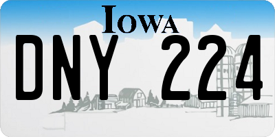 IA license plate DNY224