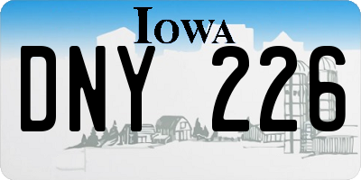 IA license plate DNY226