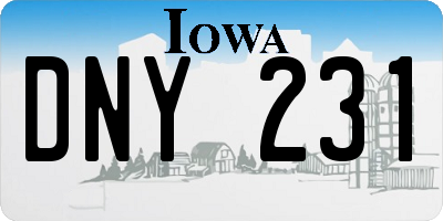 IA license plate DNY231
