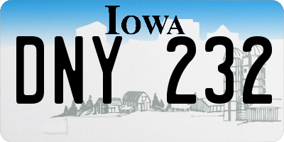 IA license plate DNY232