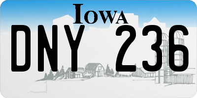 IA license plate DNY236