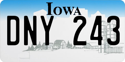 IA license plate DNY243
