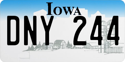 IA license plate DNY244
