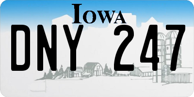 IA license plate DNY247