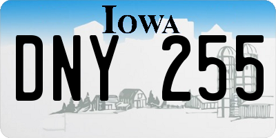 IA license plate DNY255
