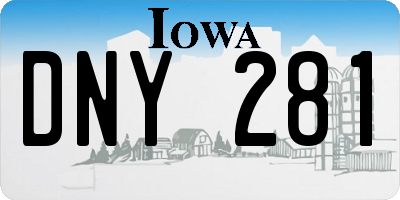 IA license plate DNY281