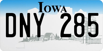 IA license plate DNY285