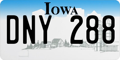 IA license plate DNY288