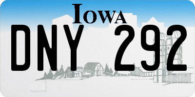 IA license plate DNY292