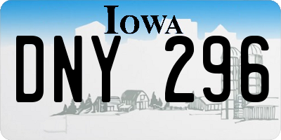 IA license plate DNY296
