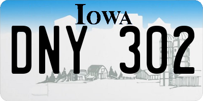 IA license plate DNY302