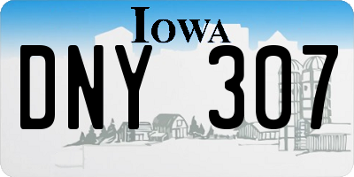 IA license plate DNY307