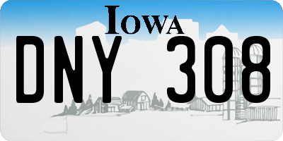 IA license plate DNY308