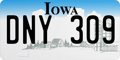 IA license plate DNY309