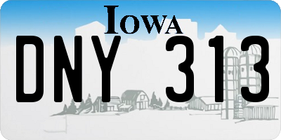 IA license plate DNY313