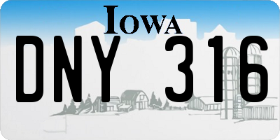 IA license plate DNY316