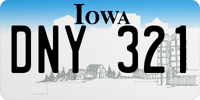 IA license plate DNY321