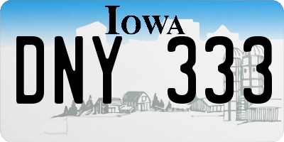 IA license plate DNY333