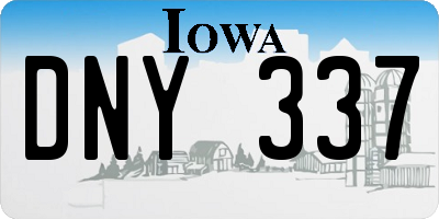 IA license plate DNY337