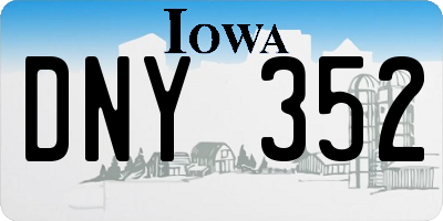 IA license plate DNY352