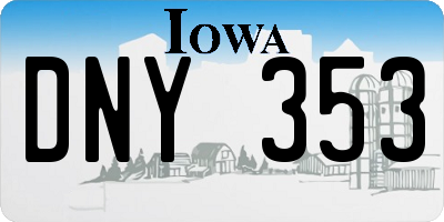 IA license plate DNY353