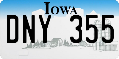 IA license plate DNY355