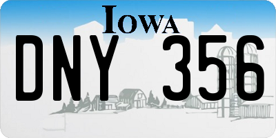 IA license plate DNY356