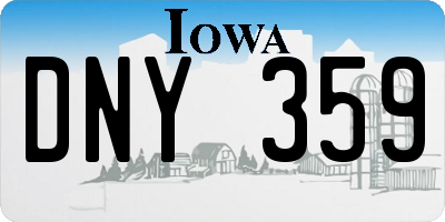 IA license plate DNY359