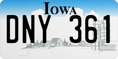 IA license plate DNY361