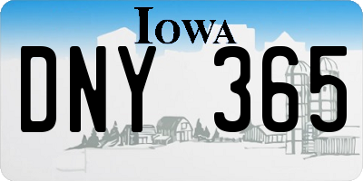 IA license plate DNY365
