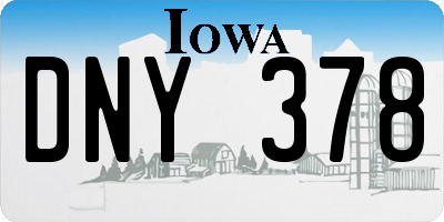 IA license plate DNY378