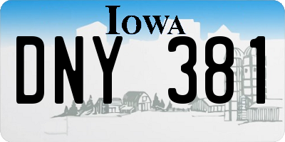 IA license plate DNY381