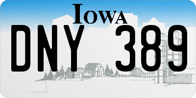 IA license plate DNY389