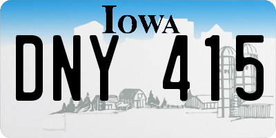 IA license plate DNY415