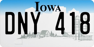 IA license plate DNY418
