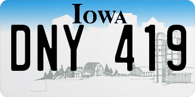IA license plate DNY419