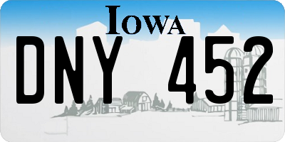 IA license plate DNY452