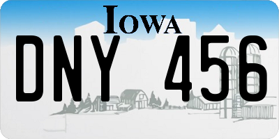 IA license plate DNY456