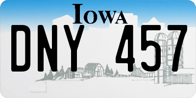 IA license plate DNY457