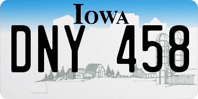 IA license plate DNY458