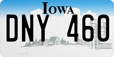 IA license plate DNY460