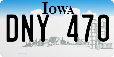 IA license plate DNY470