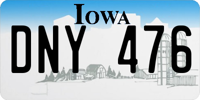 IA license plate DNY476