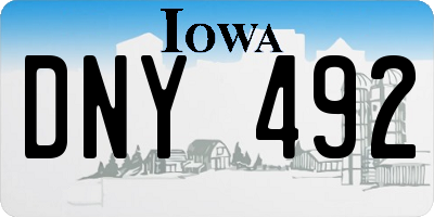 IA license plate DNY492