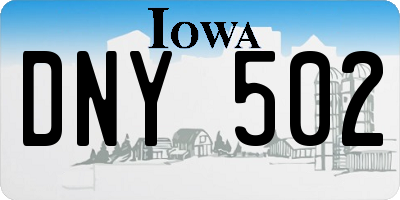 IA license plate DNY502
