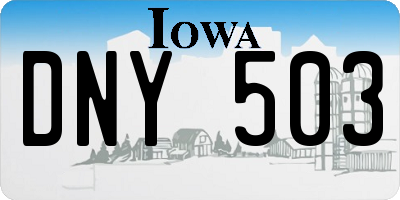 IA license plate DNY503