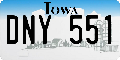 IA license plate DNY551